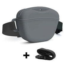 Dog Treat Pouch with Training Clicker and Enhanced Magnetic Closure, 1.67 Cup Silicone Treat Bag Fanny Pack with Adjustable Waist Belt for Pet Training and Walking (Black)