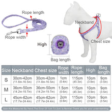 Floral Pet Harness & Leash Set - Adjustable Dog Backpack Chest Vest - Small Medium Cats Dogs