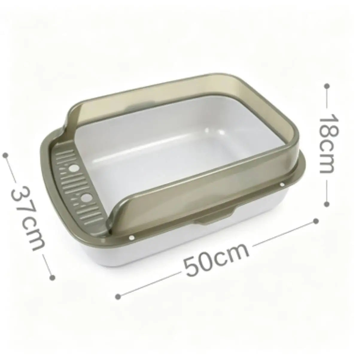 Sanitary Tray for Cats, Semi-Closed, with Higher Edges and Deeper Bottom, Available in Various Colors