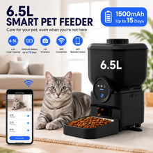 Automatic Cat Feeder – 6.5L WiFi Smart Pet Feeder with Camera, App Control & Rechargeable Battery