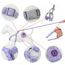 Floral Pet Harness & Leash Set - Adjustable Dog Backpack Chest Vest - Small Medium Cats Dogs