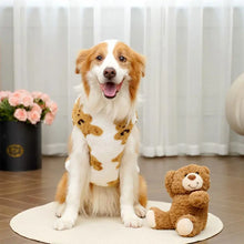 Large Dog Sweater - Plush Bear Pattern Warm Winter Hoodie Coat for Big Pets
