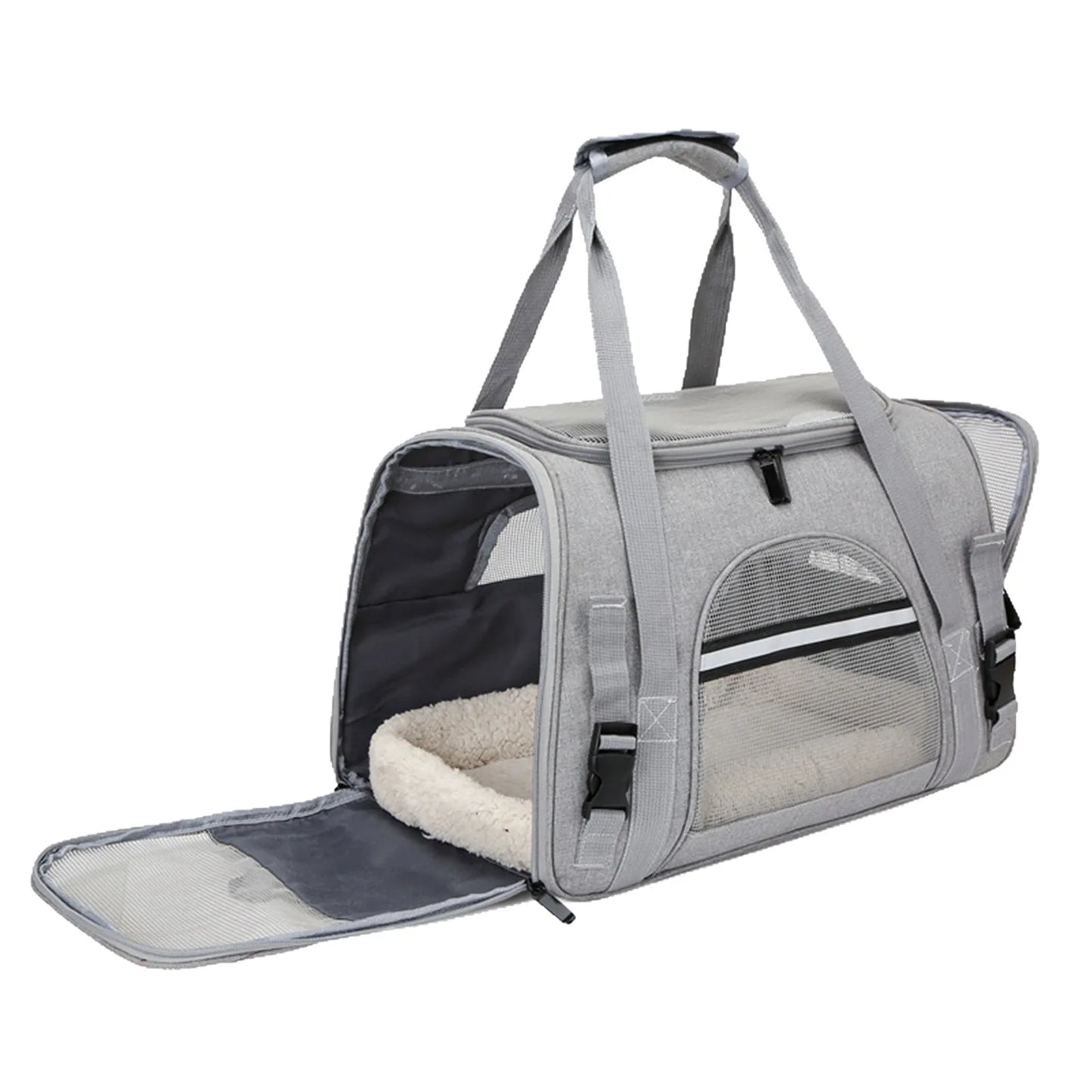 Pet carrying bag, approved by the airline, suitable for cats and dogs under 20 pounds. Soft cat carrying bag with cushion for tr