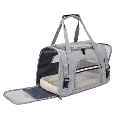 Pet carrying bag, approved by the airline, suitable for cats and dogs under 20 pounds. Soft cat carrying bag with cushion for tr