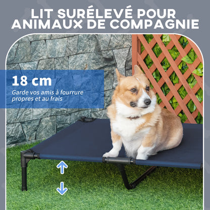 Pawhut Elevated Dog Bed, Cooling Elevated Dog Bed, Carry Bag Included, Metal Frame