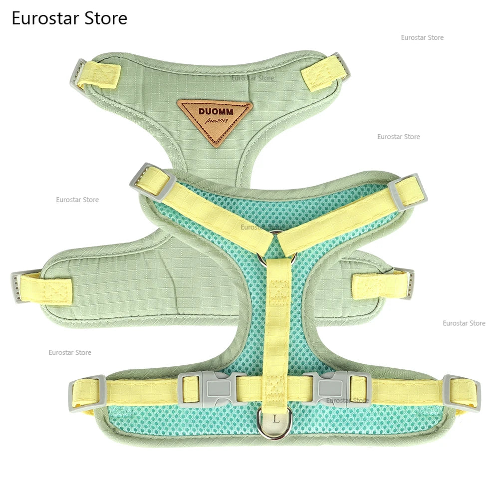 Breathable Nylon Mesh Dog Cat Harness Leash Set Soft Suede Fabric Puppy Cat Harnesses Vest Lead For Small Medium Dogs Cats