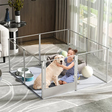 Clear Acrylic Dog Playpen - 6/7/8/10 Panel Indoor Pet Whelping Pen