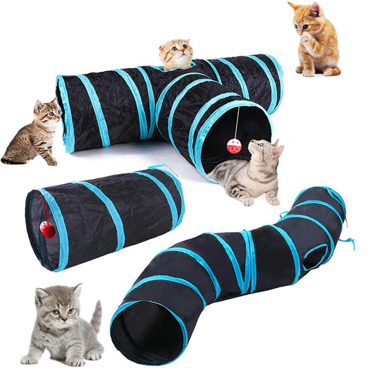 Katzentunnel in S-Form – Spieltunnel für Katzen zum Spielen, Verstecken und Trainieren
