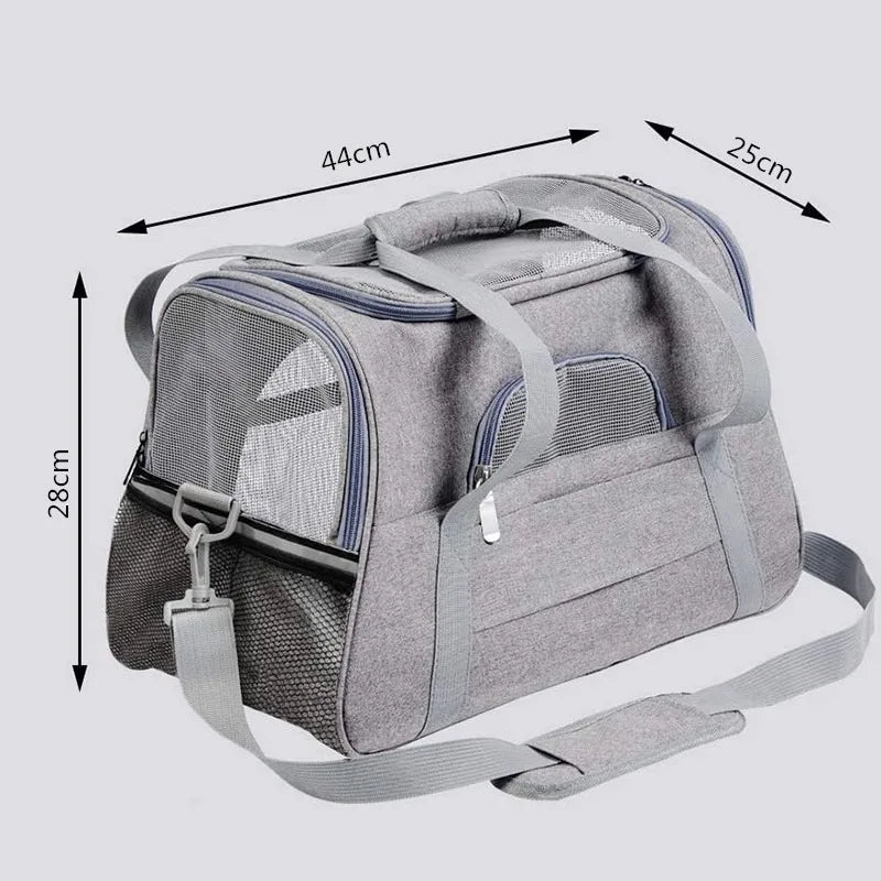 Pet carrying bag, approved by the airline, suitable for cats and dogs under 20 pounds. Soft cat carrying bag with cushion for tr