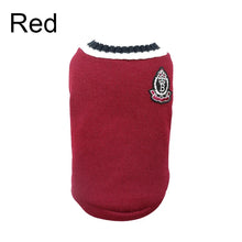 Winter Warm Pet Dog Sweater - College Style V-Neck Knitwear Vest for Small Dogs