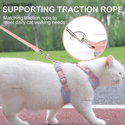 Breathable Nylon Mesh Dog Cat Harness Leash Set Soft Suede Fabric Puppy Cat Harnesses Vest Lead For Small Medium Dogs Cats