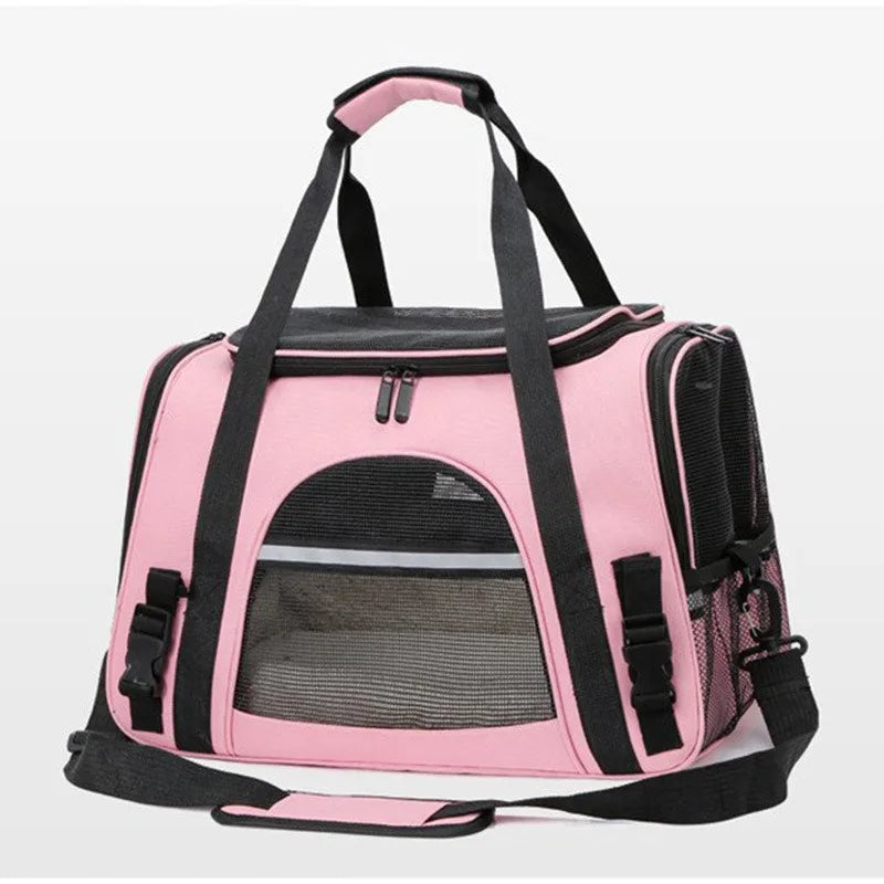 Pet carrying bag, approved by the airline, suitable for cats and dogs under 20 pounds. Soft cat carrying bag with cushion for tr