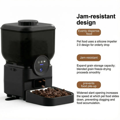6.5L Automatic Cat Feeder Rechargeable WIFI Smart Pet Feeder App Controlled Cat Feeder With Camera Built-in battery For Cat Dog