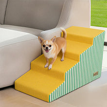 3/4/5-Step Foam Dog Stairs - High-Density Pet Ramp - Washable Cover - Bed & Sofa Access