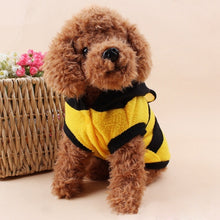 Bee Pet Puppy Coat - Fleece Hoodie Halloween Cosplay Costume for Dogs Cats Sweater