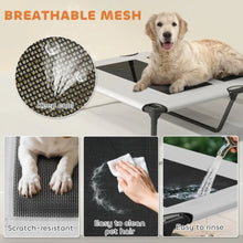 Elevated Dog Bed with Canopy – Portable Cooling Raised Pet Cot for Medium & Large Dogs, 92 × 75 × 89 cm