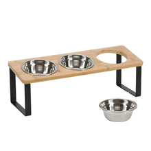 Pet Bowl Stand - Elevated Stainless Steel Feeding Rack for Cats Dogs Detachable Anti-Slip