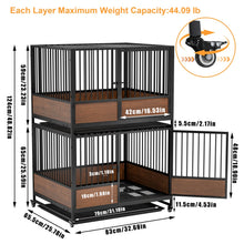 Heavy Duty Dog Crate - Rolling Pet Kennel with Removable Tray & Wheels