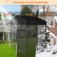 Heavy Duty Large Dog Kennel - Welded Metal Outdoor Pet Run with Roof