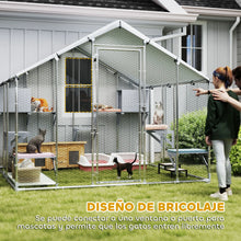 Large Outdoor Cat Enclosure – Weatherproof Cat Cage with 2 Houses, 7 Platforms & UV-Resistant Roof