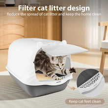 Cat Litter Box Pet Litter Tray Fully-enclosed & Semi-enclosed Splashproof Pet Toilet Cleaning Basin Supplies Kitten Tray Bedpan