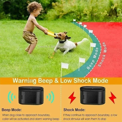 New Invisible Wireless Electric Dog Fence System Outdoor Dog Training Remote Control Beep Dog Shock Collar Electric Pet Fence