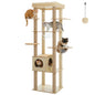 Wood Cat Tree with Spacious Condo Cozy Hammock Sisal Scratching Posts Multi-Level Tall Cat Tower for Indoor Large Cat Furniture