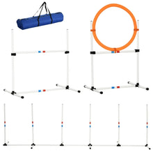 Dog Agility Training Set – 3-Piece Adjustable Obedience Course with Jump Hoop, Hurdle & Pole
