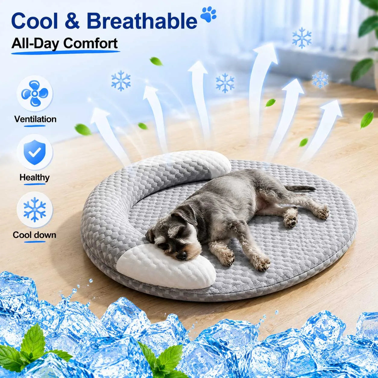 Cooling Pet Bed – Ice Silk Breathable Summer Bed for Dogs & Cats