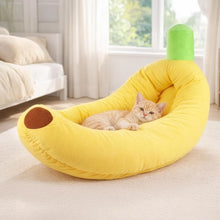 Banana-Shaped Pet Bed – Warm Washable Cat & Dog Nest for Small Pets, Detachable, Sizes S–XL