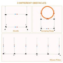 Dog Agility Training Set – 3-Piece Adjustable Obedience Course with Jump Hoop, Hurdle & Pole