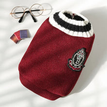 Winter Warm Pet Dog Sweater - College Style V-Neck Knitwear Vest for Small Dogs