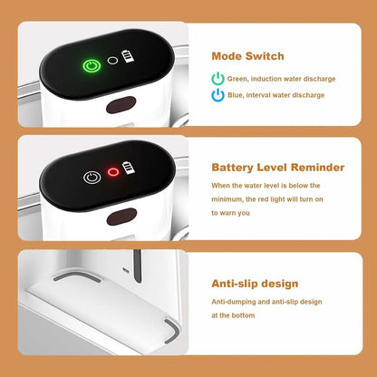 Wireless Cat Fountain 5000mAh Rechargeable 304 Stainless Steel Quiet Automatic Induction Pet Water Dispenser For Cats Dogs