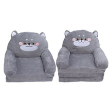 UK Kids Sofa Easy To Clean Soft Breathable Toddler Chair Stable Backrest Cartoon Gray Dog  Wide Handle for Relaxing