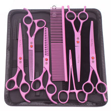 Dog Grooming Scissors Kit 7" 6.5" Stainless Pet Curved Scissors Thinning Scissors Straight Shears