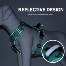 No-Pull Dog Harness with AirTag Holder, Handle & Front Clip — Reflective Padded Vest for Walking & Training