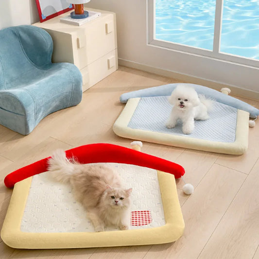 Ice Silk Pet Cooling Mat Summer Cool Cat Bed Anti-slip Breathable Cooling Pad Portable Sleeping Cushion  for Indoor Pet Supplies