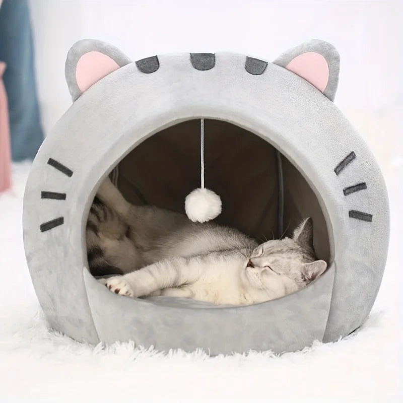Cat Cave Bed – Cozy Pet Tent House with Soft Cushion for Small & Medium Cats and Dogs