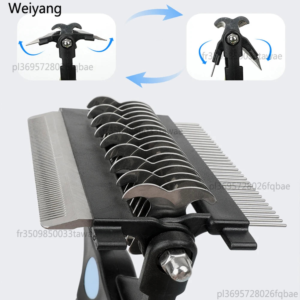 3 In 1 Pet Deshedding Brush Dog Cat Fur Knot Cutter Grooming Comb Hair Remover Shedding Supplies