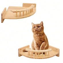 Katzen Kletterwand mit Hängematte – Wandmontierter Eck-Kratzbaum mit Stufen
