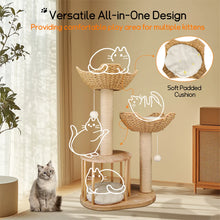 BINGOPAW Modern Multi-level Cat Tree Tower for Indoor Cats,Activity Center with Plush Cushion Baskets,Condo & Scratching Post for Kittens