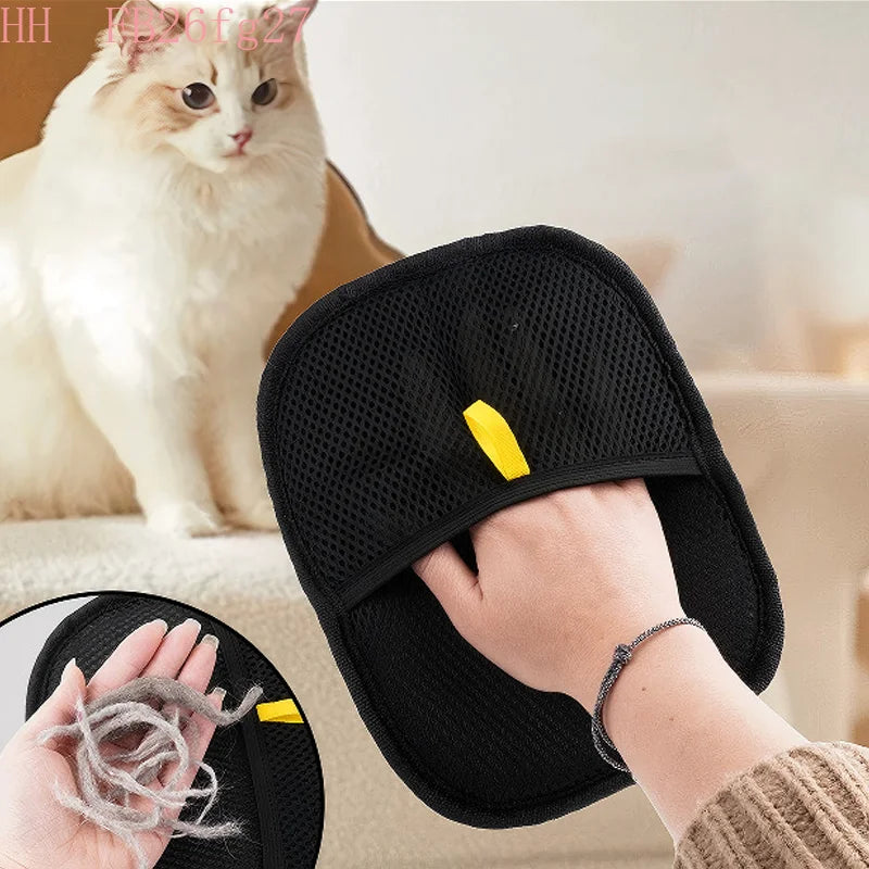 Pet Static Hair Removal Gloves with Bidirectional Brushing for Cat Hair Removal and Cleaning