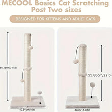 Sisal Cat Scratching Post for Indoor Cats 34-Inch – Heavy-Duty Scratching Pole with Hanging Ball