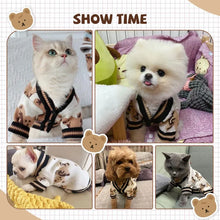 Pet Dog Sweater - Bear Pattern Cardigan Coat for Small Medium Dogs Cats Puppies