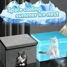 New Summer Cool Cat Nest Portable Foldable Pet Cooling House with Homemade Ice Bag Air Conditioning Cat Nest for Cats