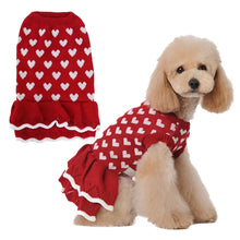 Christmas Pet Sweater - Red Love Costume Clothing for Small Dogs Cats Teddy Puppies