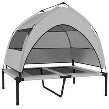 Elevated Dog Bed with Canopy – Portable Cooling Raised Pet Cot for Medium & Large Dogs, 92 × 75 × 89 cm