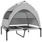 Portable Elevated Dog Bed with Removable Canopy, Cooling Raised Pet Cot for Medium Large Dogs, 92 x 75 x 89 cm