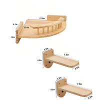 Katzen Kletterwand mit Hängematte – Wandmontierter Eck-Kratzbaum mit Stufen
