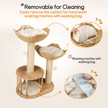 BINGOPAW Modern Multi-level Cat Tree Tower for Indoor Cats,Activity Center with Plush Cushion Baskets,Condo & Scratching Post for Kittens